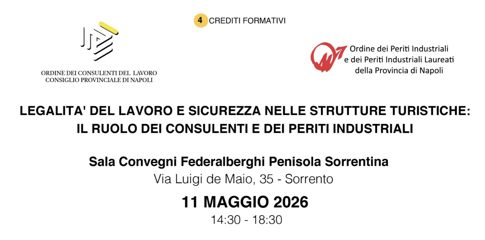 Legalità del lavoro e sicurezza nelle strutture turistiche: il ruolo dei Consulenti e dei Periti Industriali